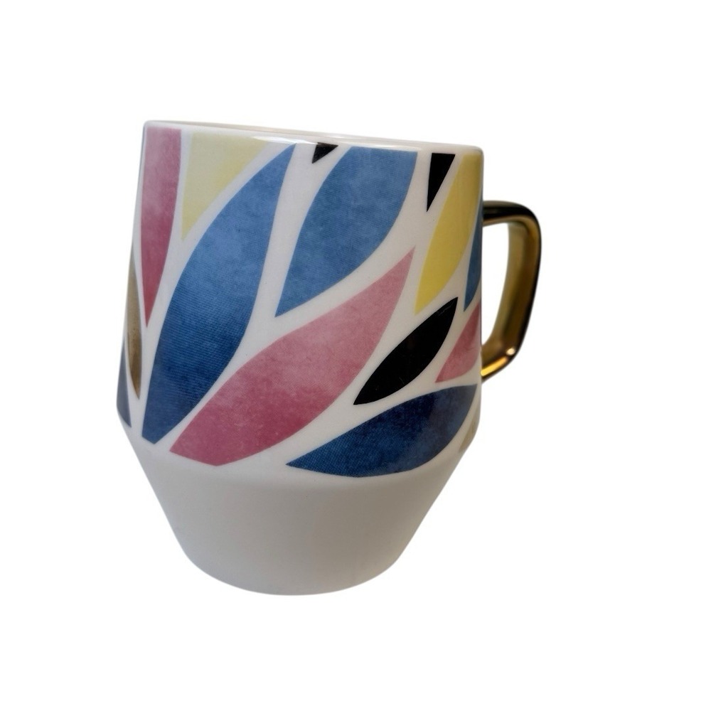 Edible Arrangements Mug Gold Pink Blue Abstract, Painted Look Leaf‎ Spring Mug - Picture 3 of 7